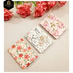 Premium pocket mirror with floral design
